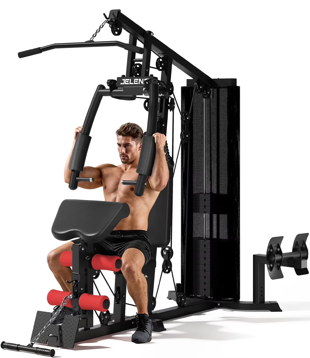 Home Gym, Multifunctional H10 Home Gym Equipment, Workout Station with 146LBS Weight Stack, Exercise Equipment with Pulley System for Full Body Training