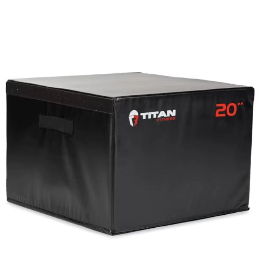 20 Stackable Soft Foam Plyometric Box with High Density EPE Foam Core for Home and Garage Gym Training: Ideal for Stepup Exerci