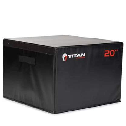 20 Stackable Soft Foam Plyometric Box with High Density EPE Foam Core for Home and Garage Gym Training: Ideal for Stepup Exerci