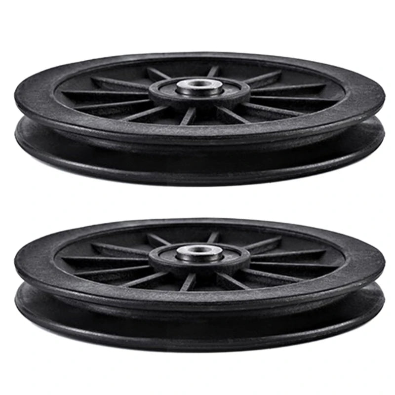 Nylon Bearing Pulley Wheel round Black Wheel Cable Gym Fitness Equipment Part Exercise Machine Part and Pulley Accessory