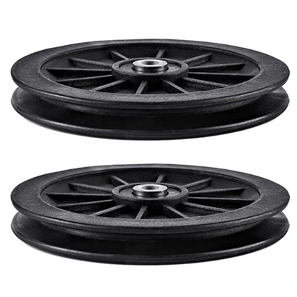 Nylon Bearing Pulley Wheel round Black Wheel Cable Gym Fitness Equipment Part Exercise Machine Part and Pulley Accessory