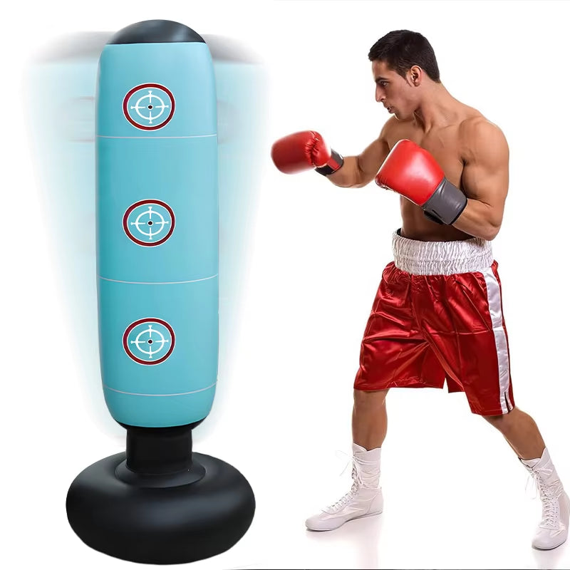 Punching Bag with Stand Adult,Inflatable Freestanding Heavy Duty Boxing Bag,Women Men Training Equipment Exercise Boxing Standin
