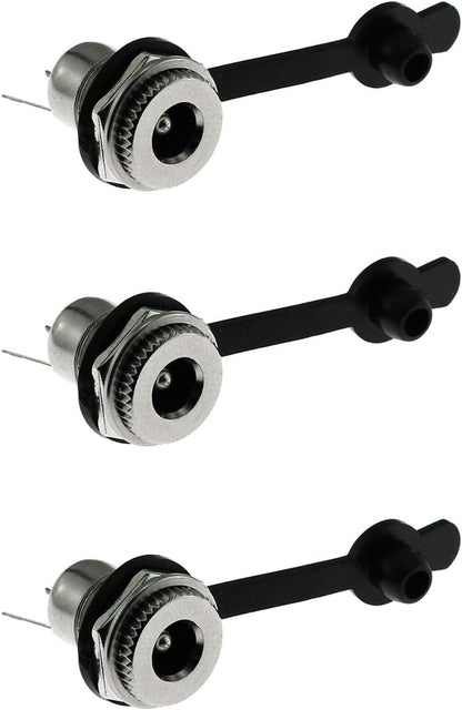 3PCS DC-099 DC Power Socket Connector with Waterproof Cover Cap,Threaded Female Panel Mounting Adapter Power Jack 5.5 X 2.5Mm