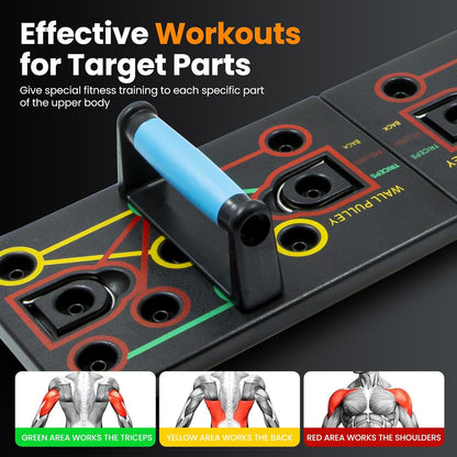 Push-Up Board, Home Gym, Portable Fitness Equipment, Pilates Bar, and 20 Fitness