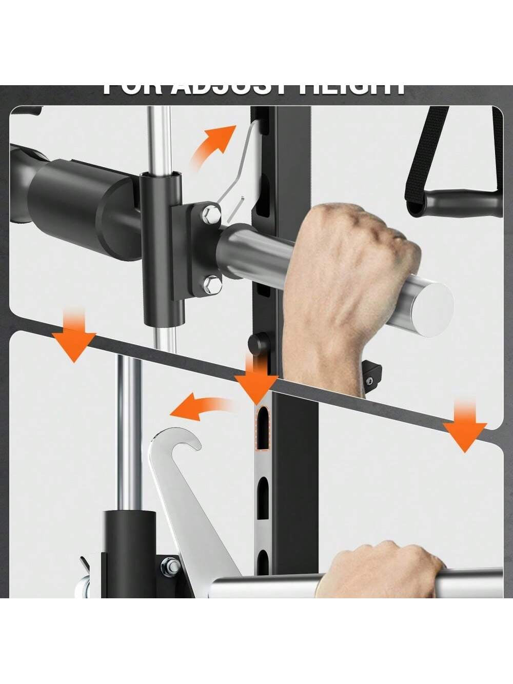 Smith Machine, 2000LBS Power Rack with Smith Bar, Cable Crossover Machine and Chest Station Machine for Home Gym, Multifunctional Home Gym System with LAT Pulldown System and More Attachment