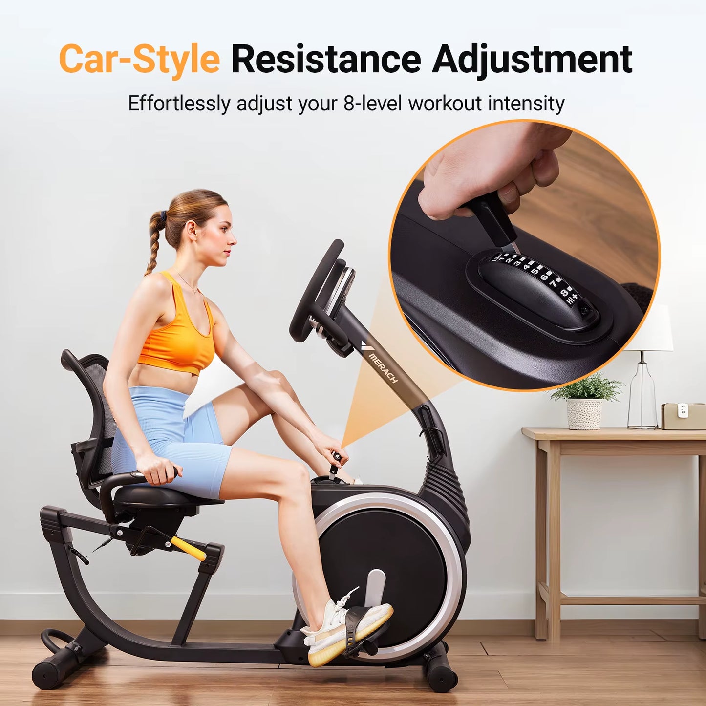 Recumbent Exercise Bike High-End for Home Light Commercial Bikes for Seniors Adult Magnetic Stationary Heart Rate Handle