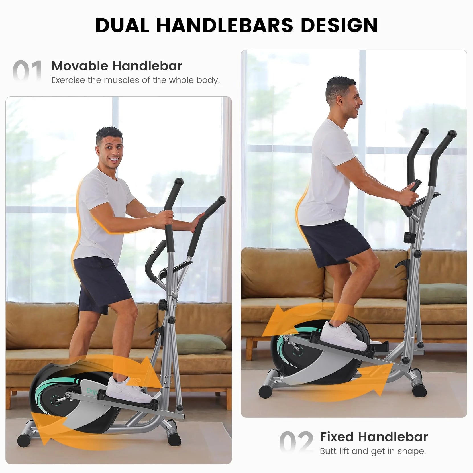 Elliptical Machine,  Magnetic Elliptical Trainer Fitness Equipment for Home Gym Cardio Workout 265Lb