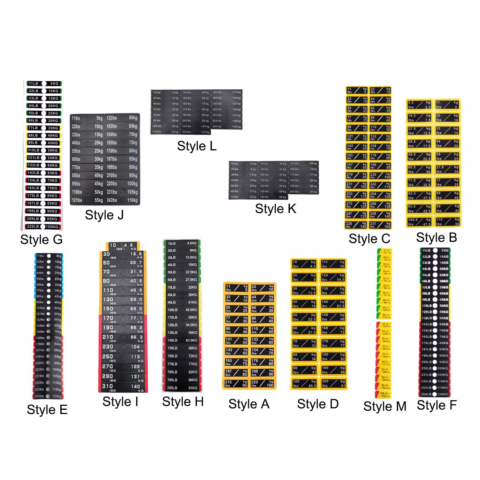 Weight Stickers Weight Number Stickers Strength Training Resistance Trainers Classification Gym Weight Stack Labels Decals