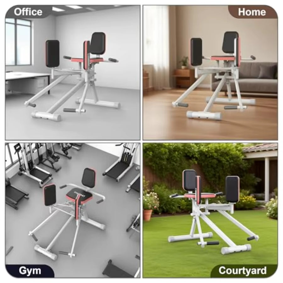 Hip Abductor Machine for Home Gym with Booty Resistance Band Compact Glute Machine and Leg Exercise Equipment with 2Level Adjus