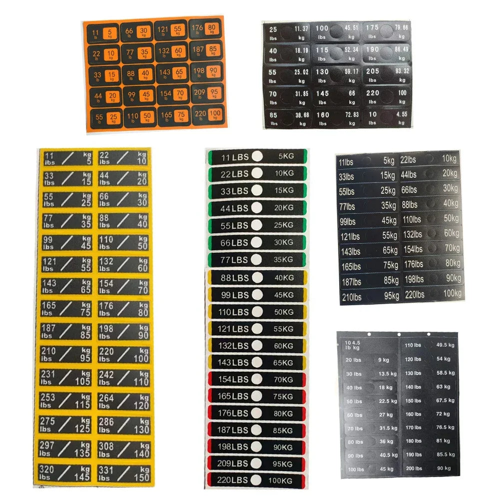 Weight Stickers Self Adhesive Weight Stack Labels Number Stickers Fitness Equipment Accessory for Gym Workout Training Accessory