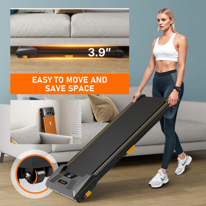 Under Desk Treadmill Walking Pad, 2.5HP 2-In-1 Jogging Foldable Portable Treadmill with Remote, 265LBS Capacity, Quiet Office/Home Use