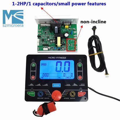 Universal Treadmill Circuit Board, Console Display, Treadmill Control Board Controller, General Use, 1HP-2HP/4.0HP Motor