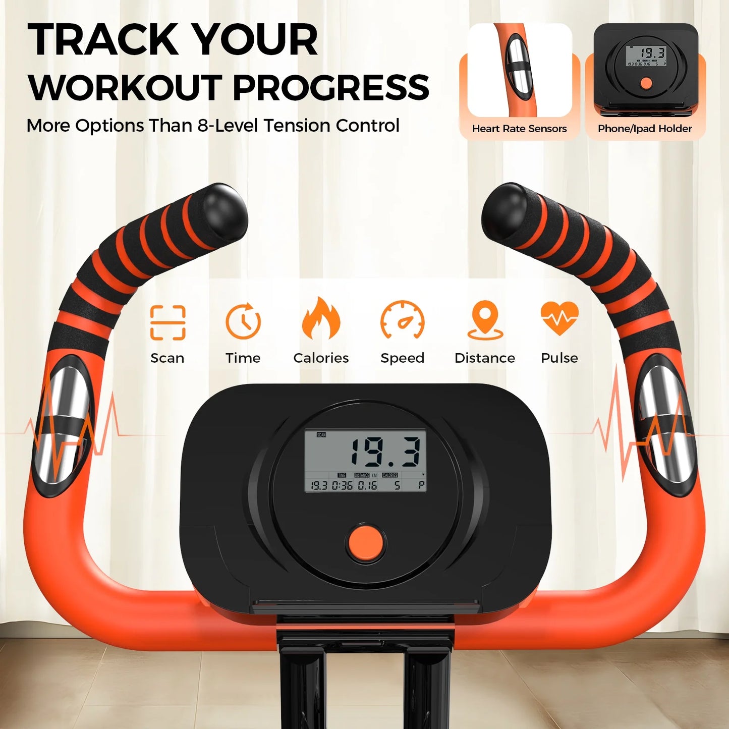 Folding Magnetic Exercise Bike Indoor Cycling Bikes Upright Stationary Bicycle 280Lbs