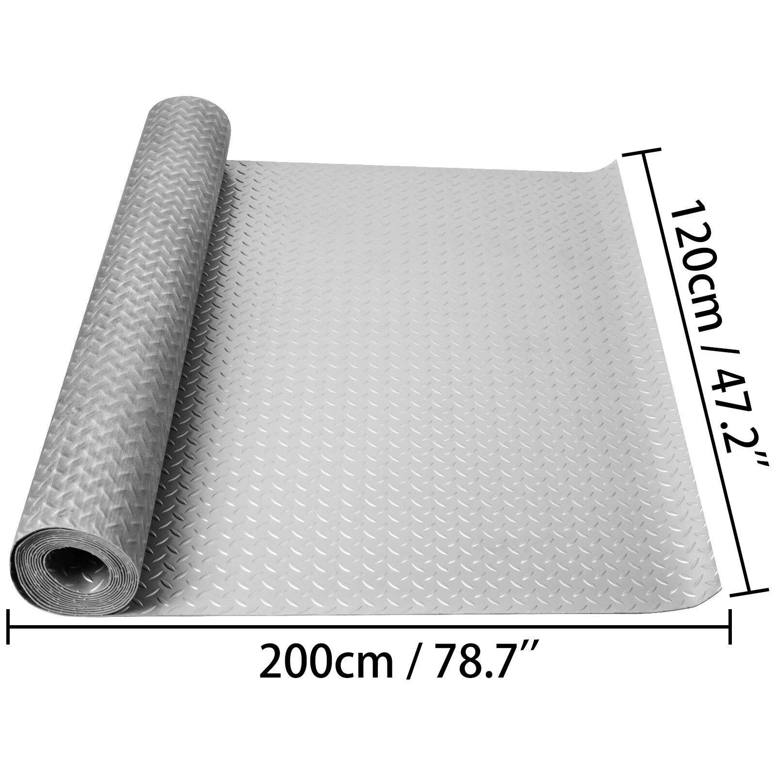 Succebuy Garage Floor Mat 1.66Mm Thick Anti-Slip Silver Garage Mat PVC Vinyl Garage Floor Mat Is Suitable for underneath the Car