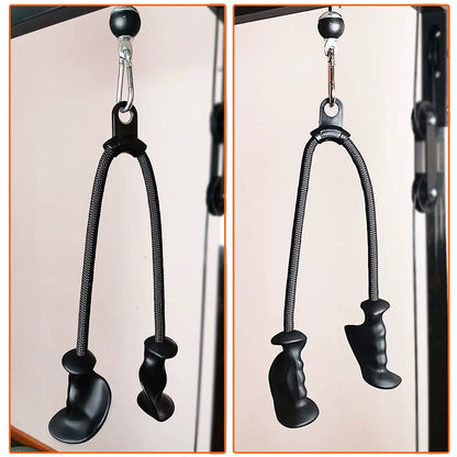 Ergonomic Triceps Rope Pull down Attachment Anti-Slippery Natural Rubber Grip Non-Slip Handle DIY Pulley Cable Attachment