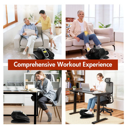 under Desk Elliptical, Portable Seated Elliptical with Remote Control, 12 Adjustable Speeds Ellipse Leg Excerciser, Dual Modes Elliptical Machine for Seniors