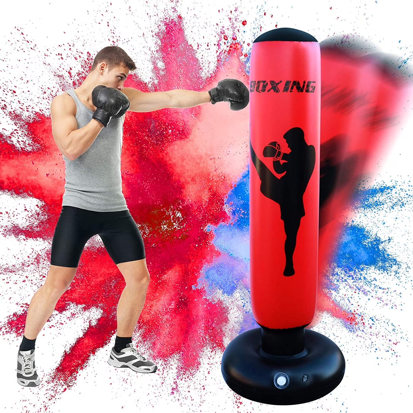 Kids 67 In. Boxing for Immediate Bounce Back Heavy Punching Bag for Practicing Karate, Taekwondo, Relieve Pressure and Workout Equipment for Home