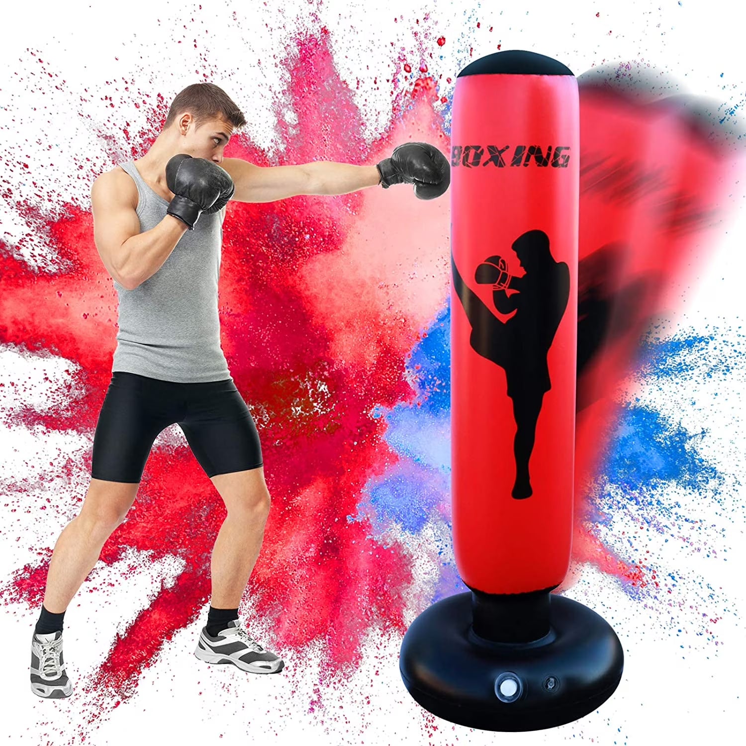 Kids 67 In. Boxing for Immediate Bounce Back Heavy Punching Bag for Practicing Karate, Taekwondo, Relieve Pressure and Workout Equipment for Home