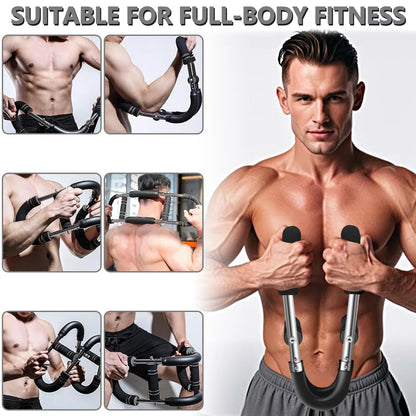 Twister Arm Trainer, 66-110Lb Adjustable Chest Workout Equipment, Chest Trainer for Men, Portable Detachable Spring Resistance Home Fitness Equipment for Enhancing Upper Body Muscle, Gray