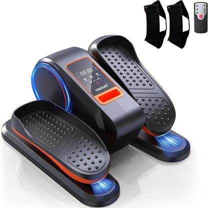 under Desk Elliptical Machine, Electric Ellipse Leg Exerciser for Senior, 12 Adjustable Speeds Quiet and Portable Seated Pedal Exerciser for Training with Remote Control, Orange