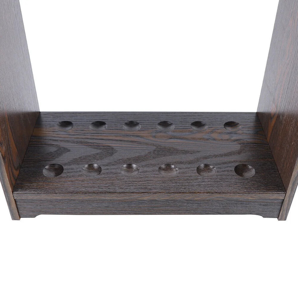 12 Pool Cue-Billiards Accessories Wood Rack Cue Organizer Stand Sticks Holder Pool Cue Rack Stick Holder for 12 Cues Holders Billiard Table Accessories Cue Ball Stick Holder Floor Stand
