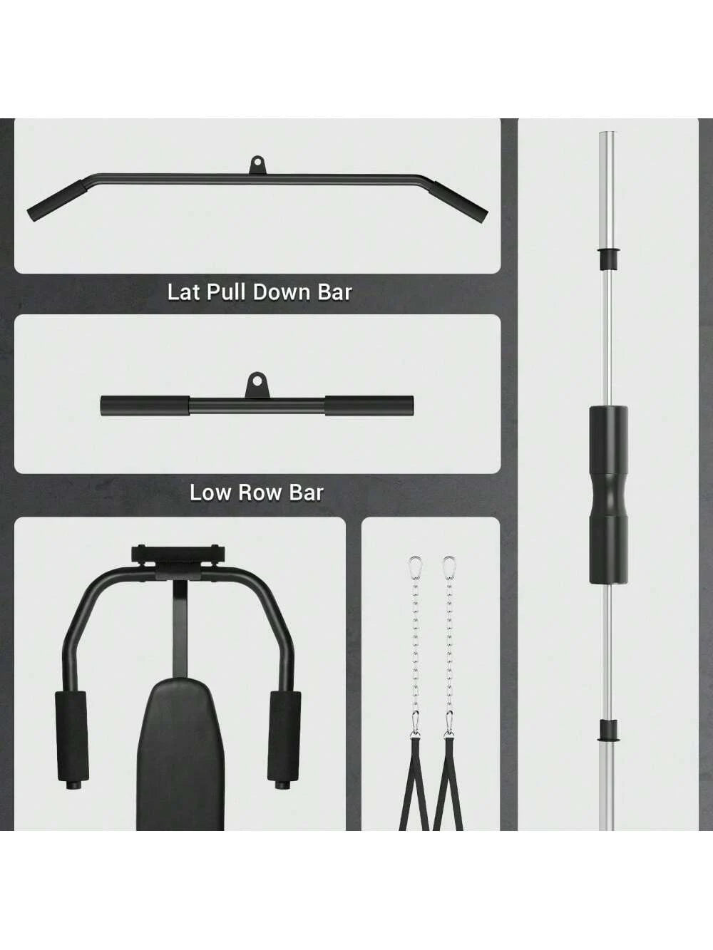 Smith Machine, 2000LBS Power Rack with Smith Bar, Cable Crossover Machine and Chest Station Machine for Home Gym, Multifunctional Home Gym System with LAT Pulldown System and More Attachment