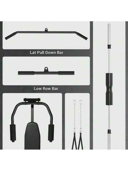 Smith Machine, 2000LBS Power Rack with Smith Bar, Cable Crossover Machine and Chest Station Machine for Home Gym, Multifunctional Home Gym System with LAT Pulldown System and More Attachment
