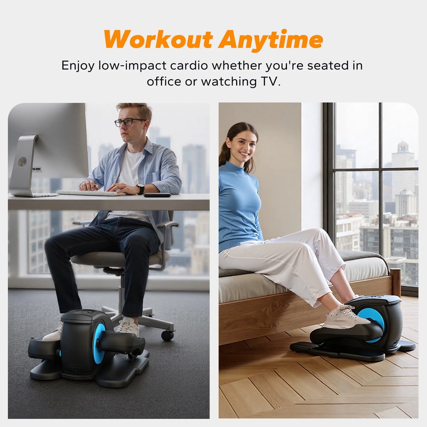 under Desk Elliptical Machine, Quiet Electric Ellipse Leg Exerciser with Remote, 12 Speed Sit-Down Pedal Exerciser for Home & Office, Gift