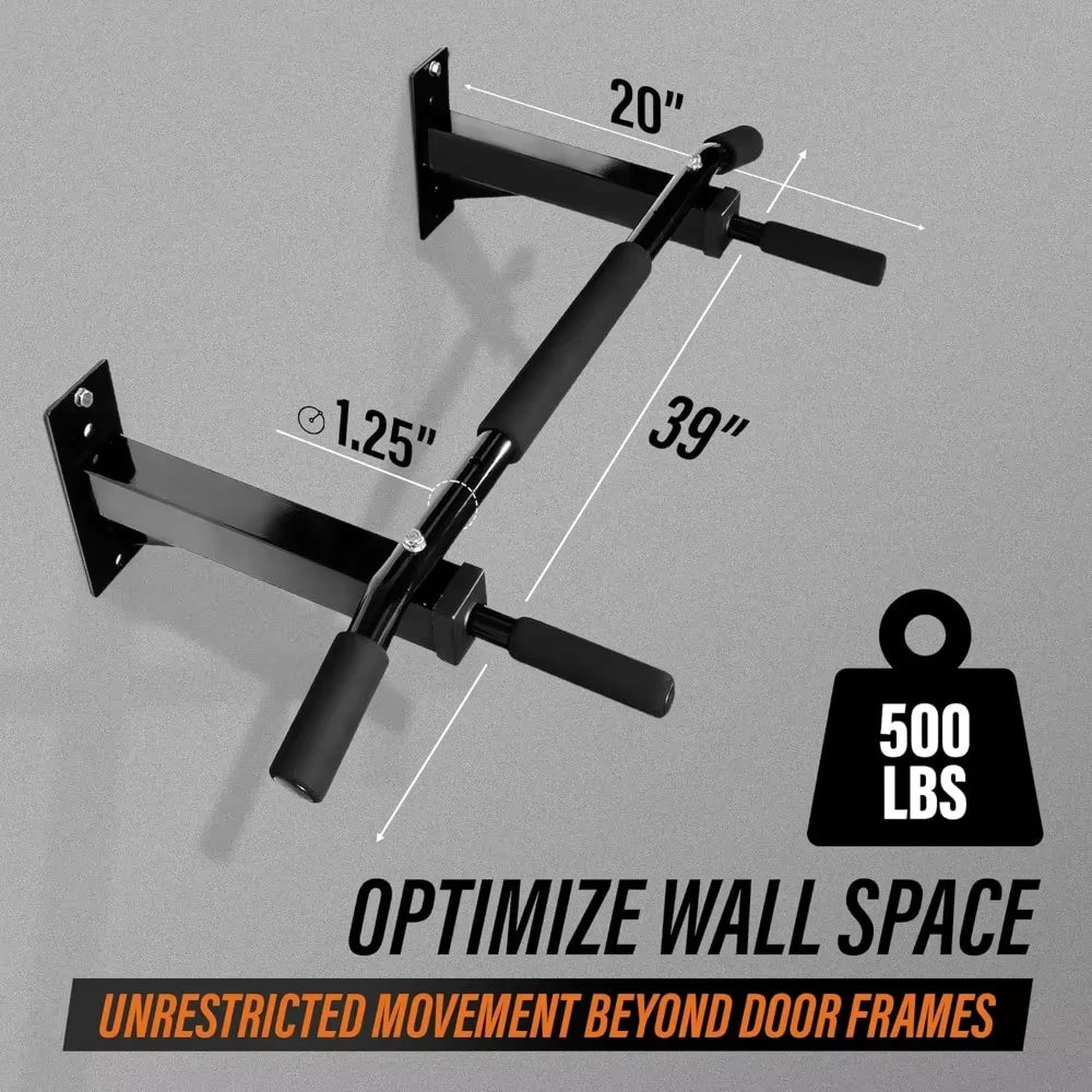 Multifunctional Wall Mounted Pull up Bar for Home Gym - Heavy Duty Strength Training Equipment with Multi-Grip Positions