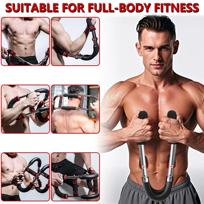 Twister Arm Trainer, 66-110Lb Adjustable Chest Workout Equipment, Chest Trainer for Men, Portable Detachable Spring Resistance Home Fitness Equipment for Enhancing Upper Body Muscle, Red