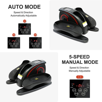 Mini Elliptical, under Desk Elliptical, Electric Elliptical Machine, Leg Exerciser Machine for Seniors, Elliptical for Home Use, Compact Exerciser, Adjustable Speeds & LCD Monitor