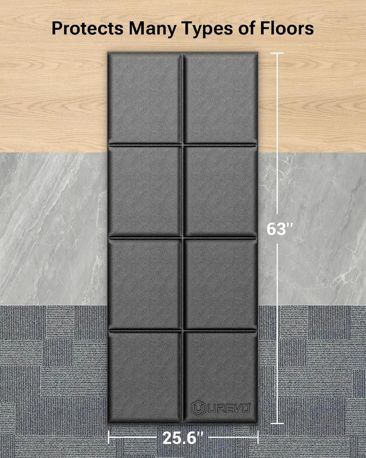 Foldable Treadmill Mat, Exercise Bike Mats for Home Gym Workout, Waterproof Non-Slip Exercise Equipment Mat Floor Protector for Indoor Walking Pad, Cycles, Rowing Machine, Elliptical