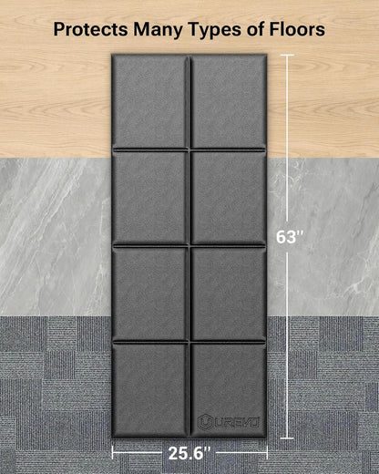 Foldable Treadmill Mat, Exercise Bike Mats for Home Gym Workout, Waterproof Non-Slip Exercise Equipment Mat Floor Protector for Indoor Walking Pad, Cycles, Rowing Machine, Elliptical