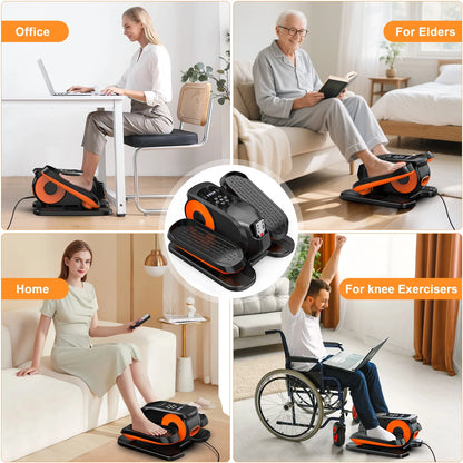 Quiet under Desk Elliptical Machine, 12 Gear Adjustable Speeds Ellipse Leg Exerciser for Home & Office