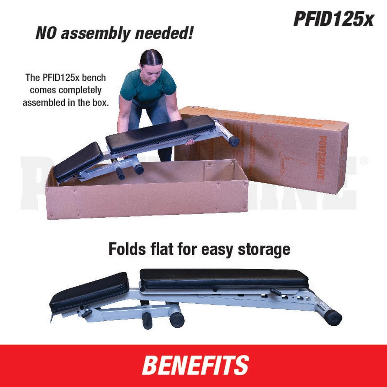 PFID125X Powerline Flat Folding Home Gym Workout Multi-Bench Press