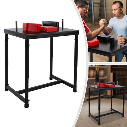 Standard Arm Wrestling Battle Table Professional Wrestling Equipment for Gyms Sports Arenas, Black&Red ﻿