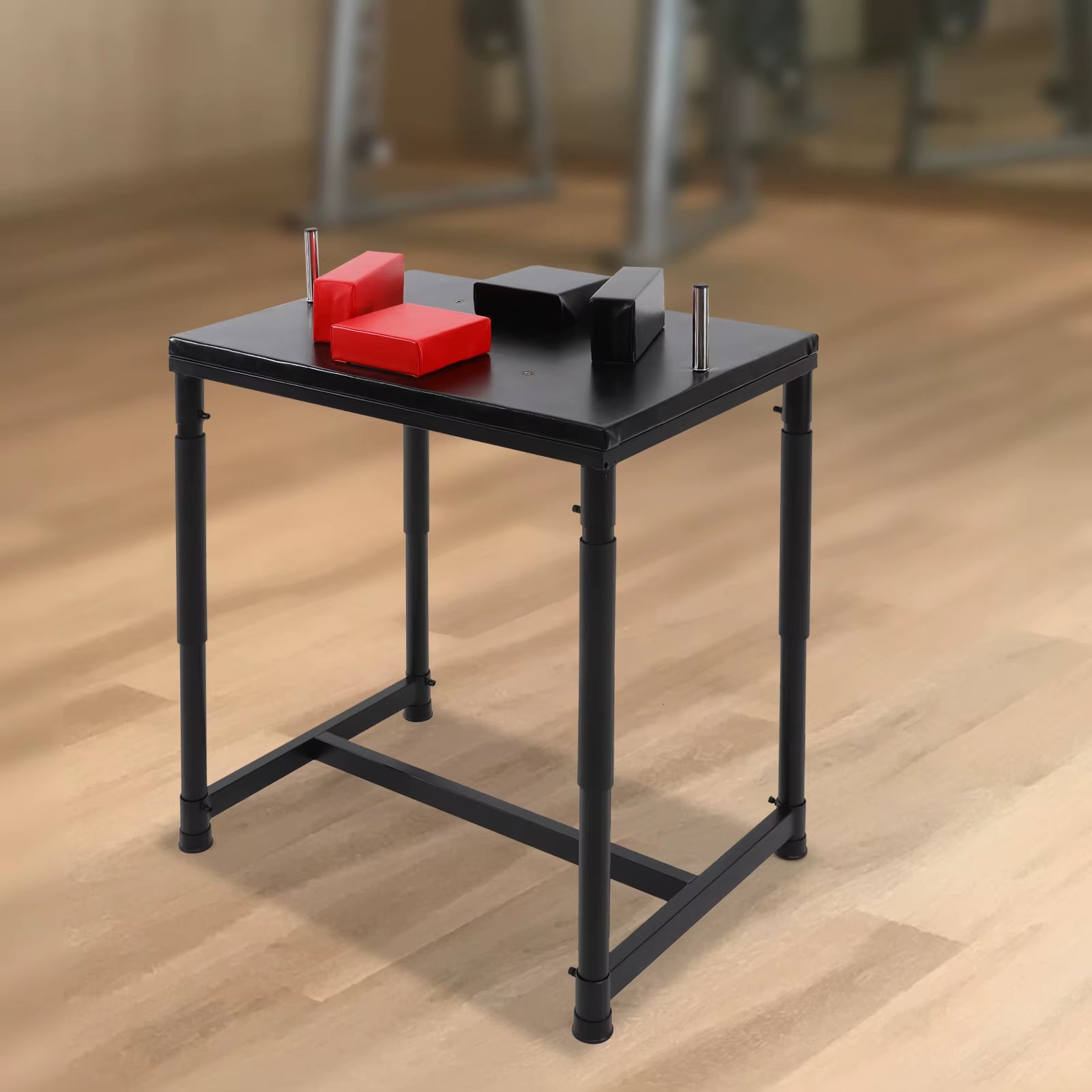 Standard Arm Wrestling Battle Table Professional Wrestling Equipment for Gyms Sports Arenas, Black&Red ﻿