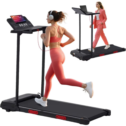 NEW - Walking Pad Treadmill with Handle Bar,3.5Hp Compact Electric Walking Pads Treadmills with Handles for Home Apartment Small