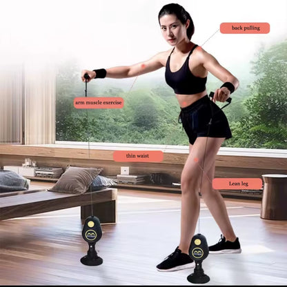 Fitness Pull Rope Trainer with Suction Cups Portable Gym Resistance Bands Machine with Sucker Full Body Workout Equipment