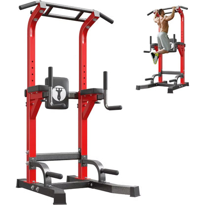 Multi-Function Power Tower Pull up Bar Station Pull up Dip Station for Home Gym 10-Level Adjustable Height Pull up Bar Stand Di