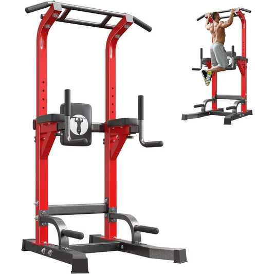 Multi-Function Power Tower Pull up Bar Station Pull up Dip Station for Home Gym 10-Level Adjustable Height Pull up Bar Stand Di