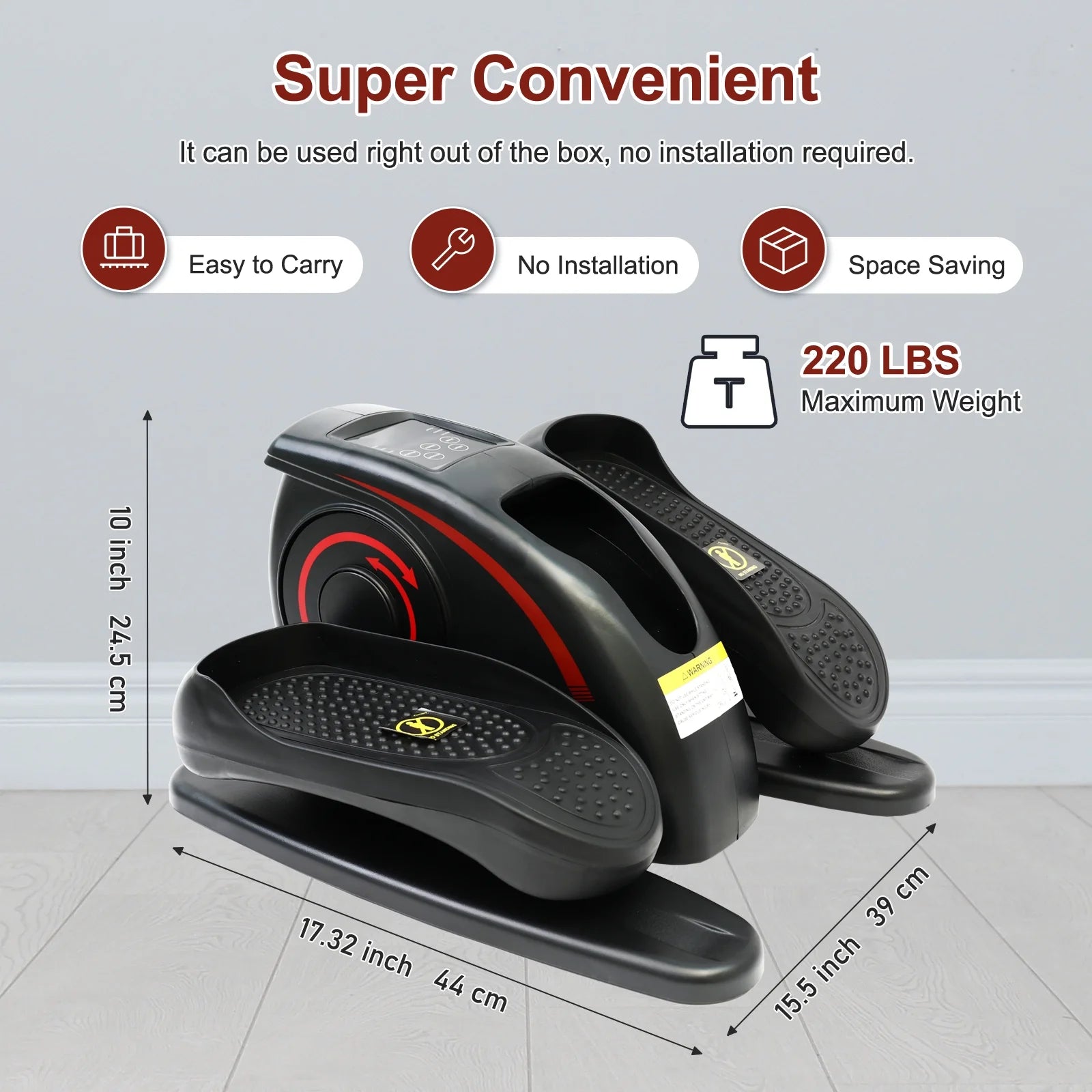 Mini Elliptical, under Desk Elliptical, Electric Elliptical Machine, Leg Exerciser Machine for Seniors, Elliptical for Home Use, Compact Exerciser, Adjustable Speeds & LCD Monitor