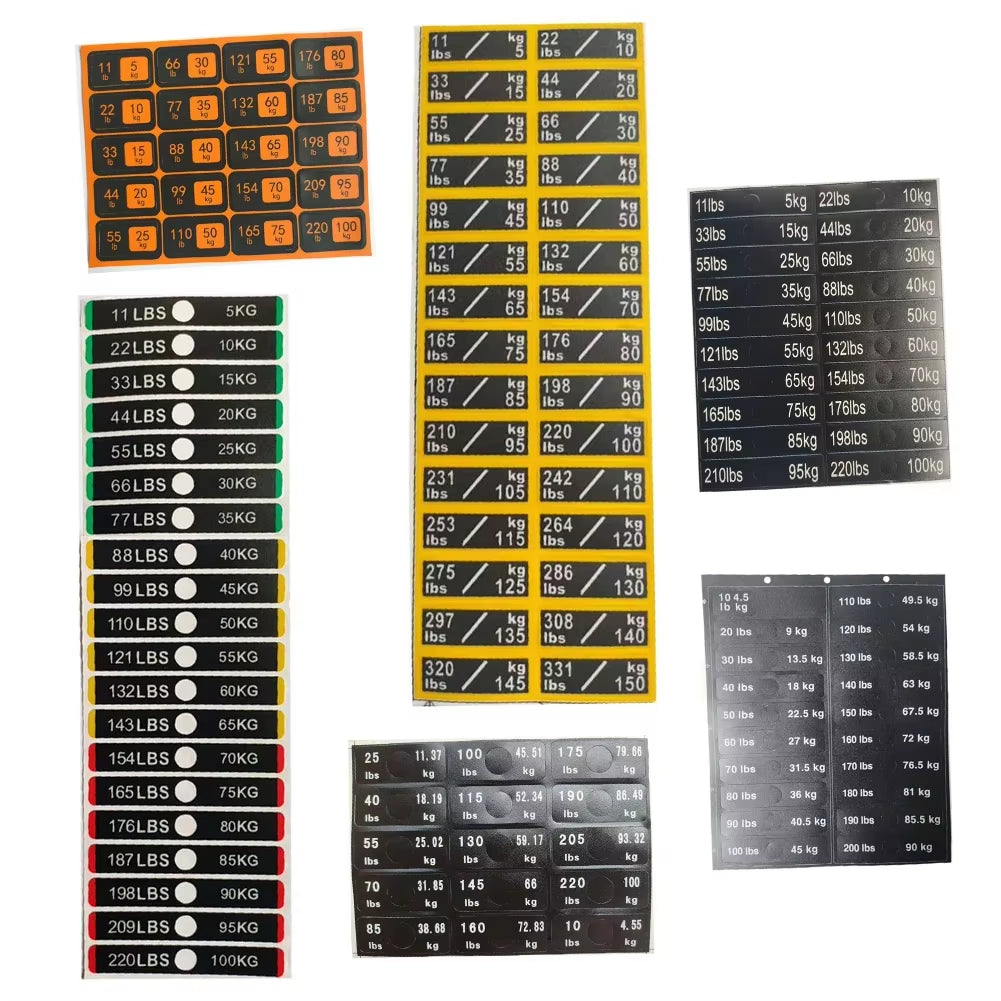 Weight Stickers Self Adhesive Weight Stack Labels Number Stickers Fitness Equipment Accessory for Gym Workout Training Accessory