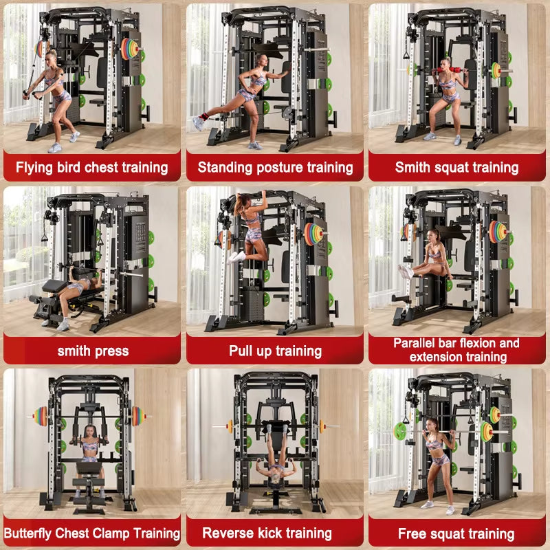 Professional Smith Comprehensive Trainer Home Multi Functional Combination Fitness Equipment Flying Bird Squatting Longmen Frame