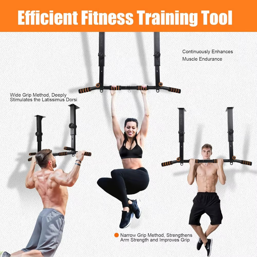 Heavy Duty Adjustable Pull up Bar for Home Gym, Wall & Ceiling Mount Strength Training Equipment