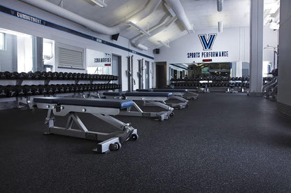3/8In (9Mm) Thick 10% Grey 4' X 12' Heavy Duty Rubber Rolls, Protective Exercise Mats, Home Gym Rubber Flooring