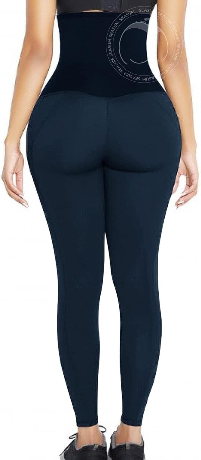 High Waisted Yoga Legging with Adjustable Waist Corset Belt Tummy Control Slimming Waist Trainer Pant S