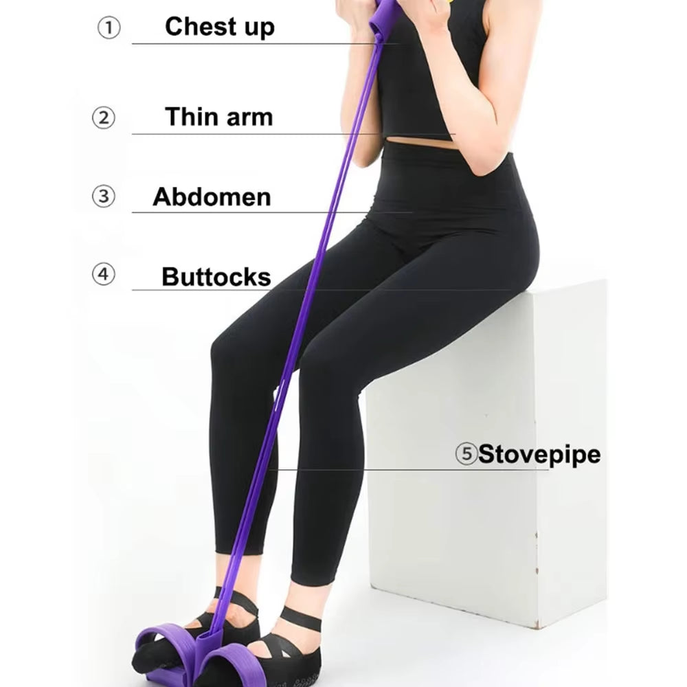 4 Resistanc Elastic Pull Ropes Exerciser Rower Belly Resistance Band Home Gym Sport Training Elastic Bands for Fitness Equipment
