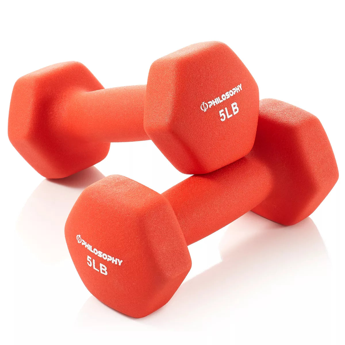 Philosophy Gym Set of 2 Neoprene Dumbbell Hand Weights, Hexagon Shape