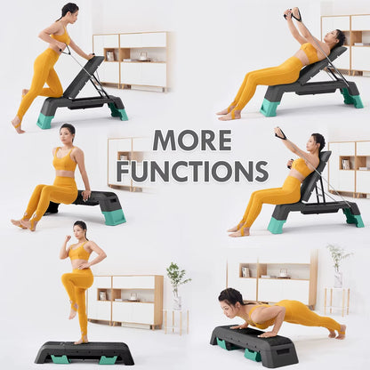 Multifunctional Aerobic Deck with Cord Workout Platform Adjustable Dumbbell Bench Weight Bench Professional Fitness Equipment Fo